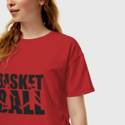 Женская футболка хлопок Oversize Баскетбол арт - фото 2
