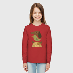 Детский лонгслив хлопок Собака птица кошка - фото 2