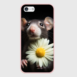 Чехол для iPhone 5/5S матовый Крыс и ромашка