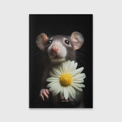 Обложка для паспорта матовая кожа Крыс и ромашка