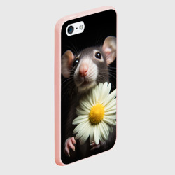 Чехол для iPhone 5/5S матовый Крыс и ромашка - фото 2