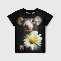 Крыс и ромашка – Детская футболка 3D с принтом купить со скидкой в -33%
