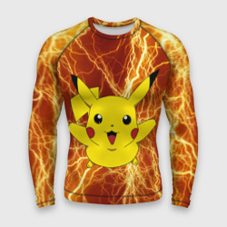 Мужской рашгард 3D Pikachu yellow lightning