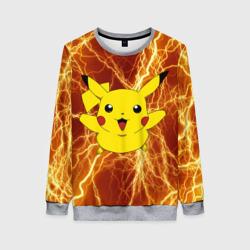 Женский свитшот 3D Pikachu yellow lightning