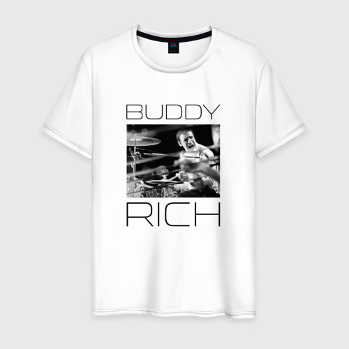 Мужская футболка хлопок Jazz legend Buddy Rich, цвет белый