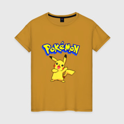 Pikachu 8-bit pixels – Женская футболка хлопок с принтом купить со скидкой в -20%