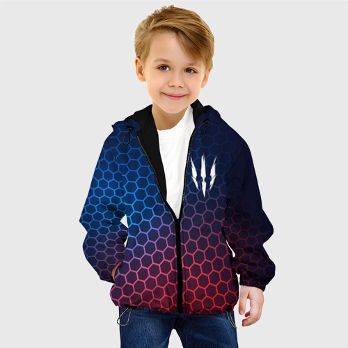 Детская куртка 3D The Witcher неоновые соты, цвет черный - фото 3