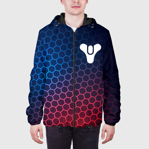 Мужская куртка 3D Destiny неоновые соты, цвет 3D печать - фото 4