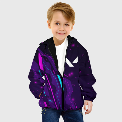 Детская куртка 3D Valorant neon gaming, цвет черный - фото 3