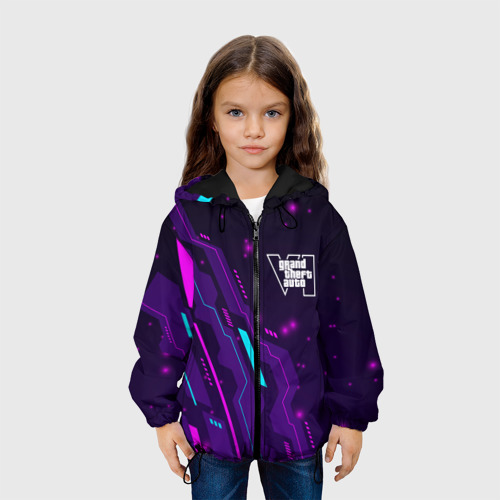 Детская куртка 3D GTA6 neon gaming, цвет черный - фото 4