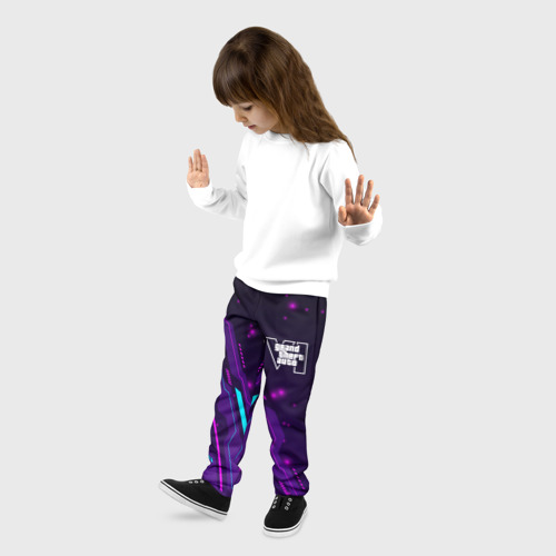 Детские брюки 3D GTA6 neon gaming, цвет 3D печать - фото 3