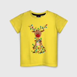 Детская футболка хлопок Олень с гирляндой