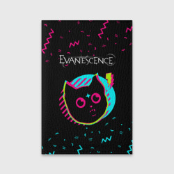 Обложка для паспорта матовая кожа Evanescence - rock star cat