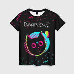 Женская футболка 3D Evanescence - rock star cat