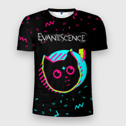 Мужская футболка 3D Slim Evanescence - rock star cat
