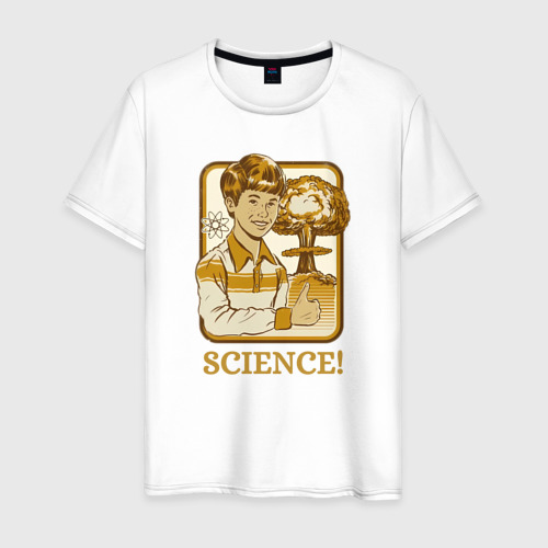 Мужская футболка из хлопка с принтом Взрыв наука мем, вид спереди №1