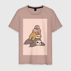 Мужская футболка хлопок Ленивец тотемное животное