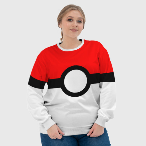 Женский свитшот 3D Pokeball texture, цвет 3D печать - фото 6