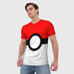 Мужская футболка 3D Pokeball texture - фото 2