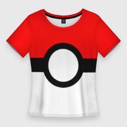 Женская футболка 3D Slim Pokeball texture