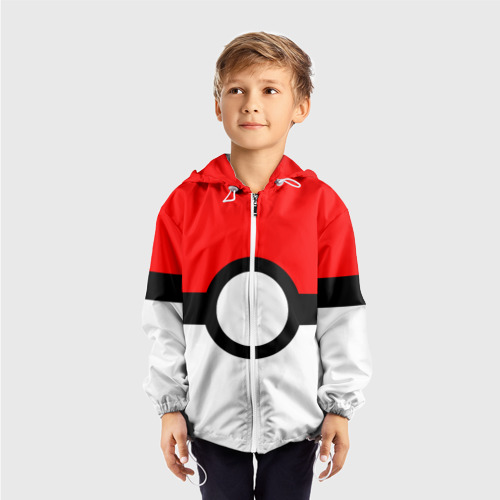 Детская ветровка 3D Pokeball texture, цвет белый - фото 3