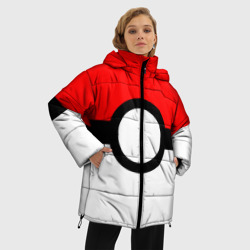 Женская зимняя куртка Oversize Pokeball texture - фото 2