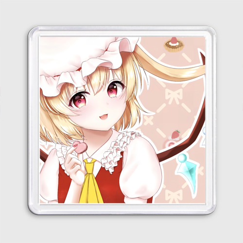 Магнит 55*55 Touhou Project Flandre милая улыбка сердечко