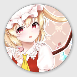 Круглый коврик для мышки Touhou Project Flandre милая улыбка сердечко