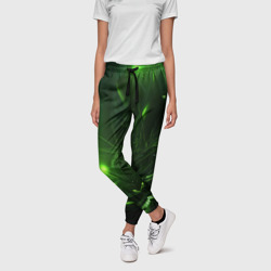 Зеленая  кислотная яркая неоновая абстракция – Женские брюки 3D с принтом купить