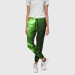 Зеленая кислотная яркая неоновая   абстракция – Женские брюки 3D с принтом купить