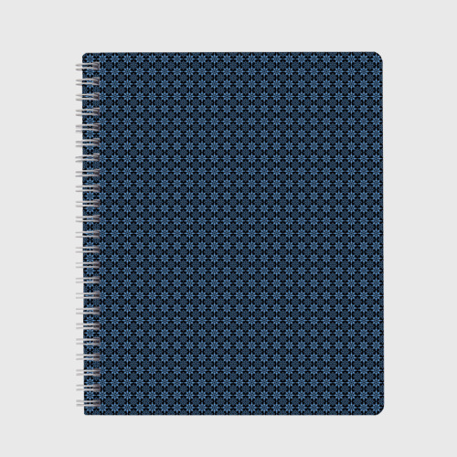 Тетрадь с принтом Чёрно-синий паттерн узоры, вид спереди №1