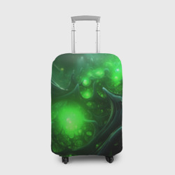 Чехол для чемодана 3D Зеленая кислотная яркая неоновая      абстракция
