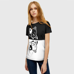 Женская футболка 3D Котик в отражении - фото 2