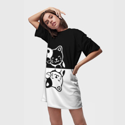 Платье-футболка 3D Котик в отражении - фото 2