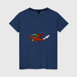 Современная лягушка-путешественница – Женская футболка хлопок с принтом купить со скидкой в -20%