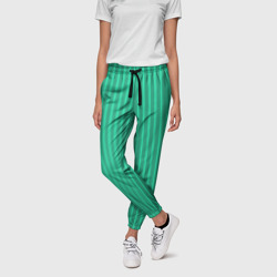 Зелёный Крайола полосатый – Женские брюки 3D с принтом купить