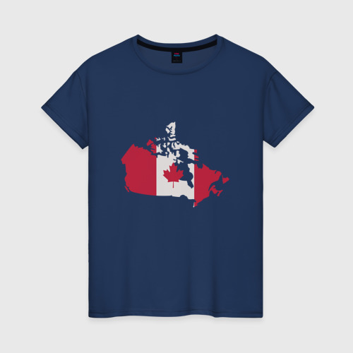 Женская футболка из хлопка с принтом Страна Канада, вид спереди №1