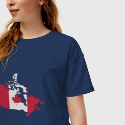 Женская футболка хлопок Oversize Страна Канада - фото 2