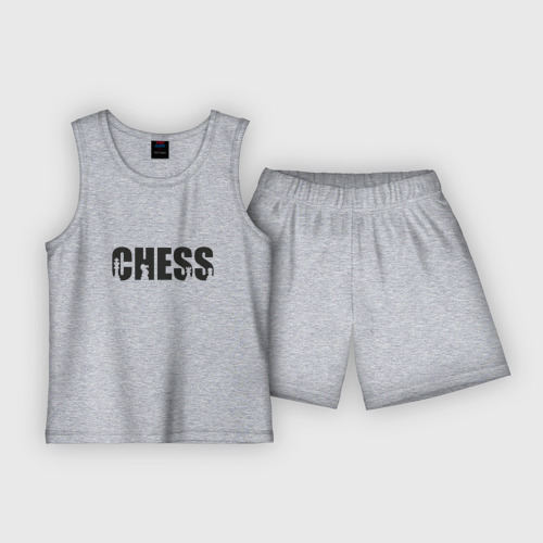 Детская пижама с шортами хлопок Chess арт, цвет меланж