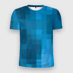Мужская футболка 3D Slim Minecraft water cubes