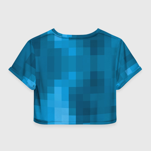 Женская футболка Crop-top 3D Minecraft water cubes, цвет 3D печать - фото 2