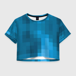 Женская футболка Crop-top 3D Minecraft water cubes