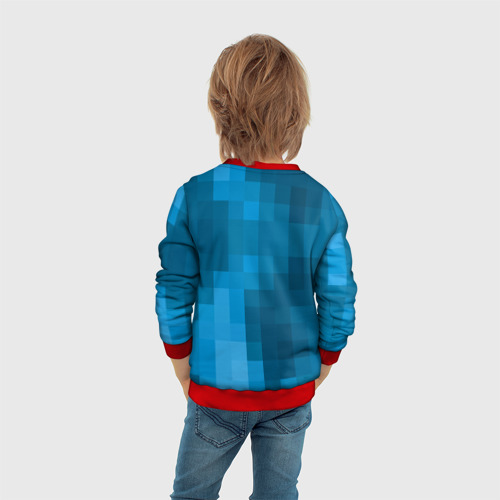 Детский свитшот 3D с принтом Minecraft water cubes, вид сзади #2