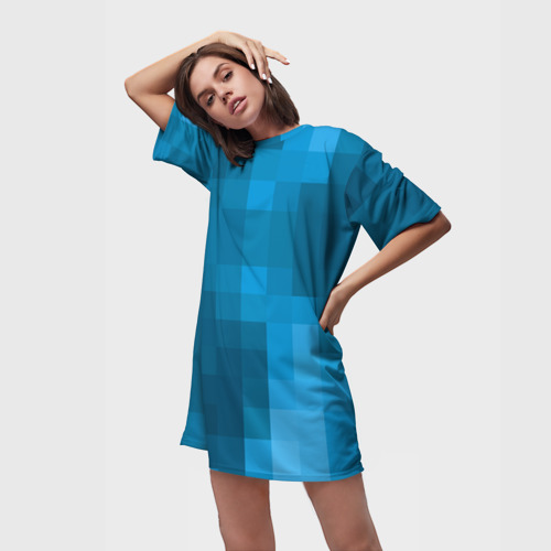 Платье-футболка 3D Minecraft water cubes, цвет 3D печать - фото 3