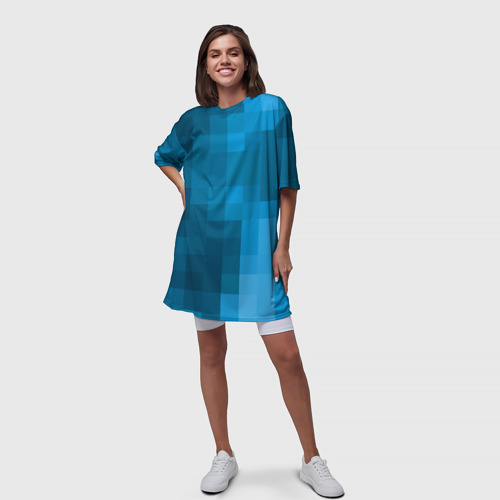 Платье-футболка 3D Minecraft water cubes, цвет 3D печать - фото 5