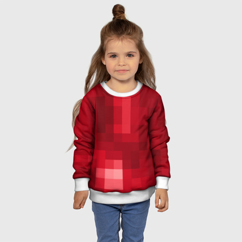 Детский свитшот 3D Red cubes abstraction, цвет 3D печать - фото 7