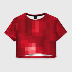 Женская футболка Crop-top 3D Red cubes abstraction