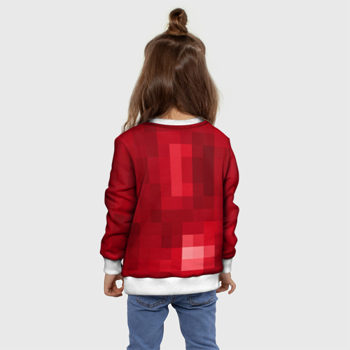 Детский свитшот 3D Red cubes abstraction, цвет 3D печать - фото 8