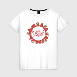 Летние арбузы – Женская футболка хлопок с принтом купить со скидкой в -20%