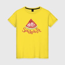 Summer hello – Женская футболка хлопок с принтом купить со скидкой в -20%
